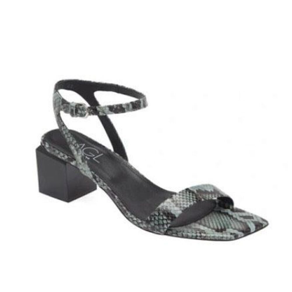 AGL ATTILIO GIUSTI LEOMBRUNI Angie Ankle Strap Sandal In Menthe-nero NWT Size 36